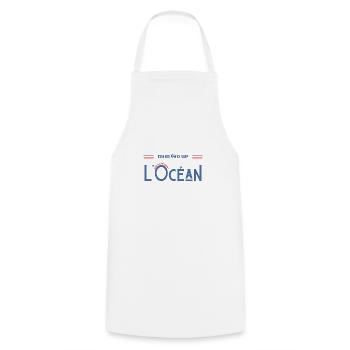 Mon cœur fait boum pour l’océan - Tablier de cuisine - blanc - Devant - AI Model Male 185 dark (185cm)