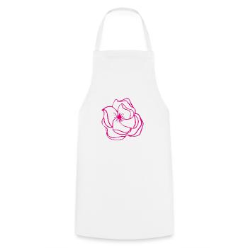 Flower Flower Plant - Cooking Apron - white - Front - AI Model Male 185 dark (185cm)