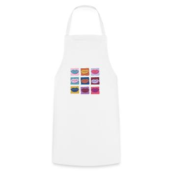 Retro multicolored lip - Cooking Apron - white - Front - AI Model Male 185 dark (185cm)