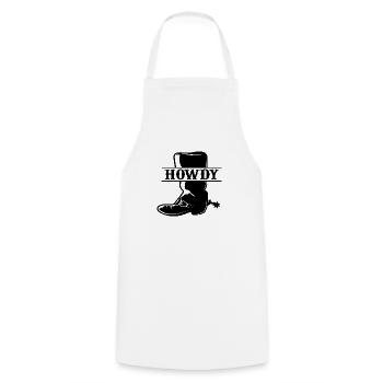 Howdy Cowboy Boots - Cooking Apron - white - Front - AI Model Male 185 dark (185cm)