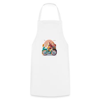 Mountain Bike - Cooking Apron - white - Front - AI Model Male 185 dark (185cm)