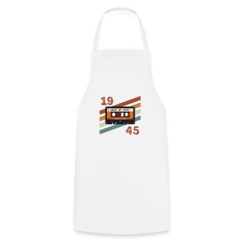1945 rétro vintage anniversaire - Tablier de cuisine - blanc - Devant - AI Model Male 185 dark (185cm)