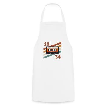1934 rétro vintage anniversaire - Tablier de cuisine - blanc - Devant - AI Model Male 185 dark (185cm)