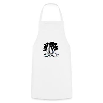 Sailing Ship Sailing Sailing Sailing Sailing Sailboat - Cooking Apron - white - Front - AI Model Male 185 dark (185cm)