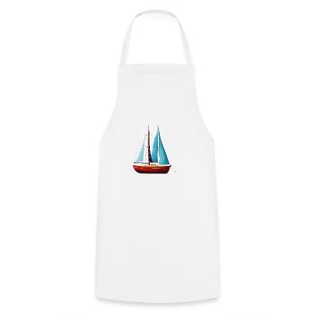Sailing Ship Sailing Sailing Sailing Sailing Sailboat - Cooking Apron - white - Front - AI Model Male 185 dark (185cm)