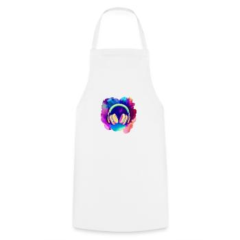 Headphones Singer Singing Musician Gamer Listen to music - Cooking Apron - white - Front - AI Model Male 185 dark (185cm)