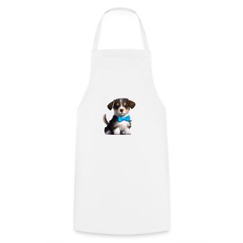 Propriétaire de chien chiot berger australien - Tablier de cuisine - blanc - Devant - AI Model Male 185 dark (185cm)