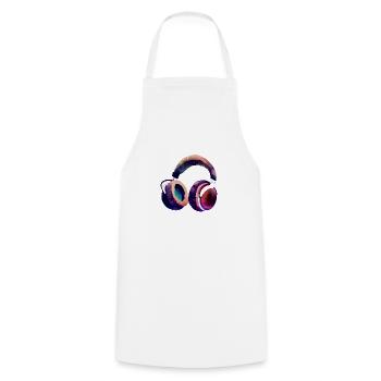 Headphones Singer Listen to music Singing Musicians Gamer - Cooking Apron - white - Front - AI Model Male 185 dark (185cm)