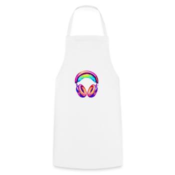 Headphones Singing Listening to music Singer Musician Gamer - Cooking Apron - white - Front - AI Model Male 185 dark (185cm)