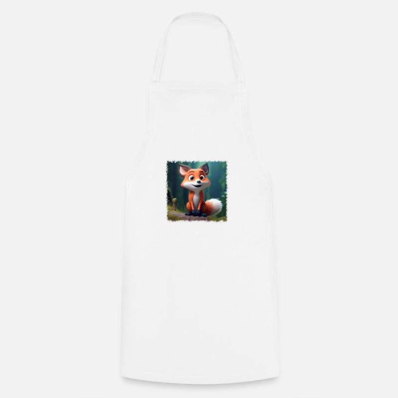Cute fox - Cooking Apron - white