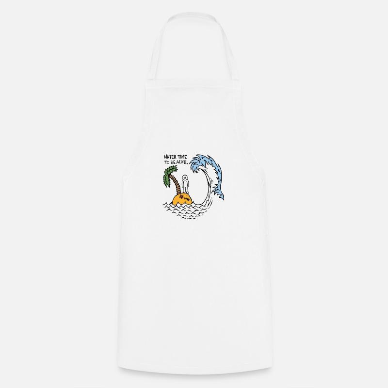 Water Time To Be Alive - Cooking Apron - white
