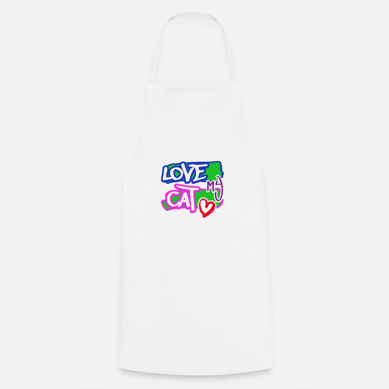 J’aime mon chat - Tablier de cuisine - blanc