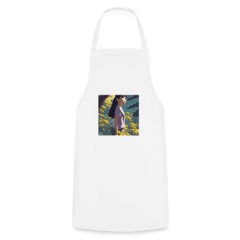 Anime Girl Forrest - Kochschürze - Weiß - Vorne - AI Model Male 185 dark (185cm)