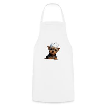 Yorkshire Terrier Restaurateur Chien Cuisine Chiot - Tablier de cuisine - blanc - Devant - AI Model Male 185 dark (185cm)