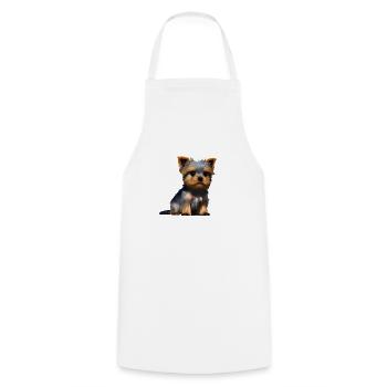 Dog Owner Yorkshire Terrier Puppy Dog - Cooking Apron - white - Front - AI Model Male 185 dark (185cm)