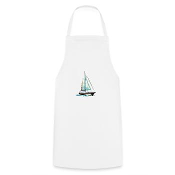 Segeln Segelsport Segler Segelschiff Segelboot - Kochschürze - Weiß - Vorne - AI Model Male 185 dark (185cm)