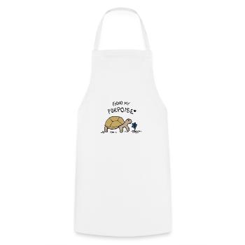 Found My Purpoise Tortoise - Cooking Apron - white - Front - AI Model Male 185 dark (185cm)