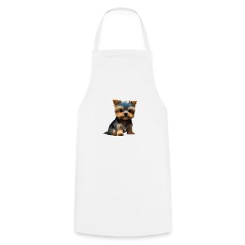 Hundewelpe Yorkshire Terrier Hund Hundehalter - Kochschürze - Weiß - Vorne - AI Model Male 185 dark (185cm)