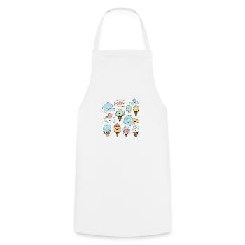 Glaces et cornets kawaii - Tablier de cuisine - blanc - Devant - AI Model Male 185 dark (185cm)