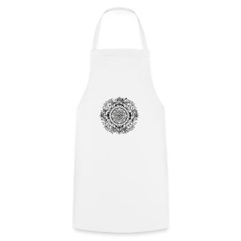 Mandala Zen n°1 - Cooking Apron - white - Front - AI Model Male 185 dark (185cm)