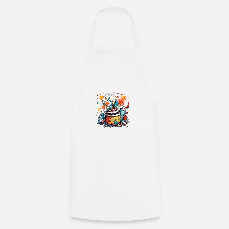 Gâteau d anniversaire n°2 - Tablier de cuisine - blanc