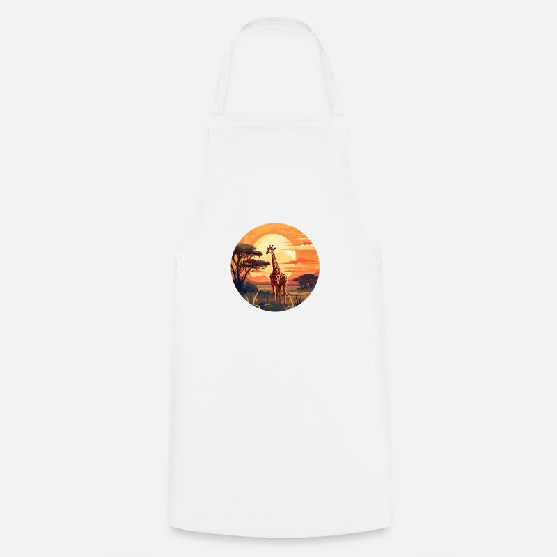 Girafe - Tablier de cuisine - blanc