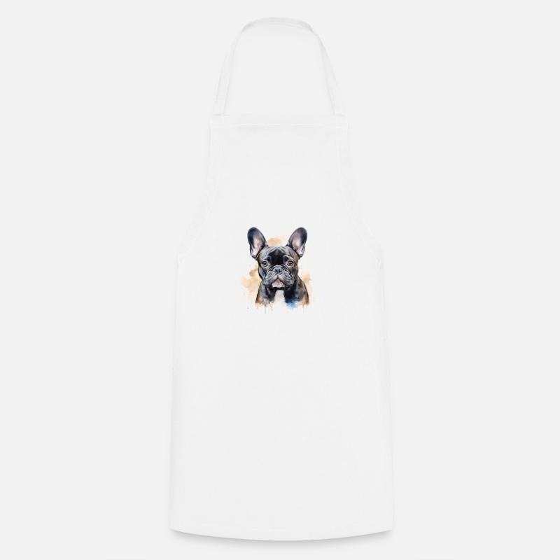 bouledogue français mignon - Tablier de cuisine - blanc