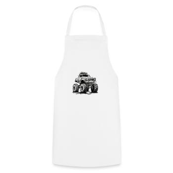 Monster truck SwiftHauler - Cooking Apron - white - Front - AI Model Male 185 dark (185cm)