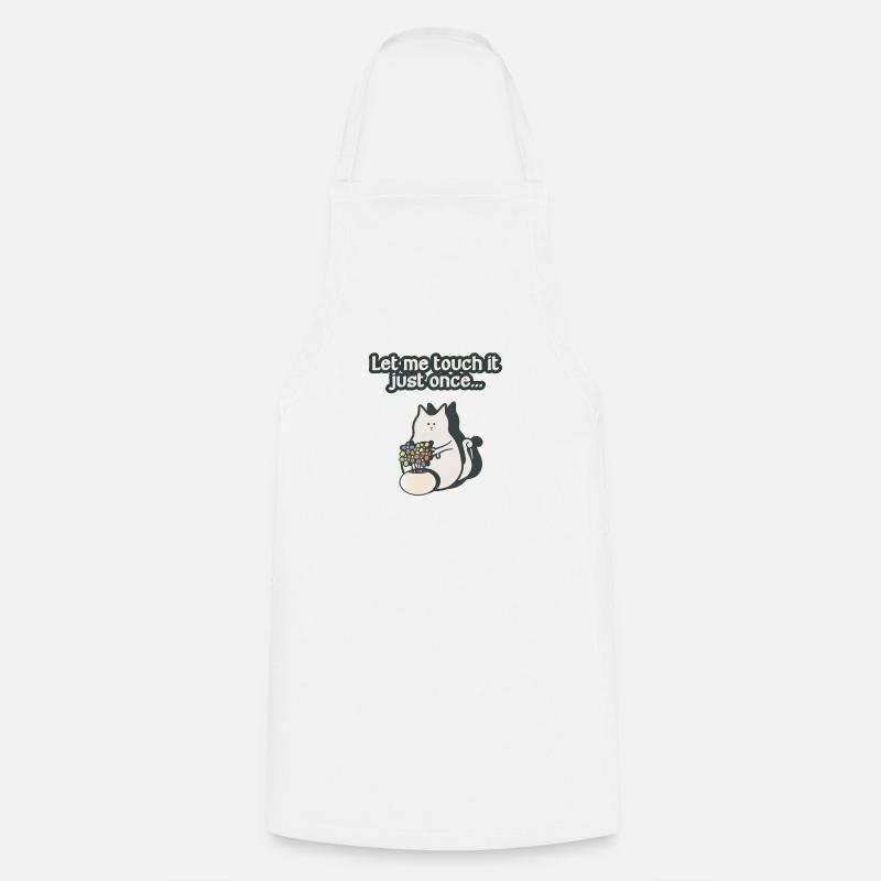Curious, crazy cat - Cooking Apron - white