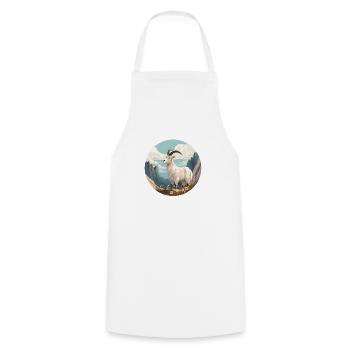 Chèvre de montagne - Tablier de cuisine - blanc - Devant - AI Model Male 185 dark (185cm)