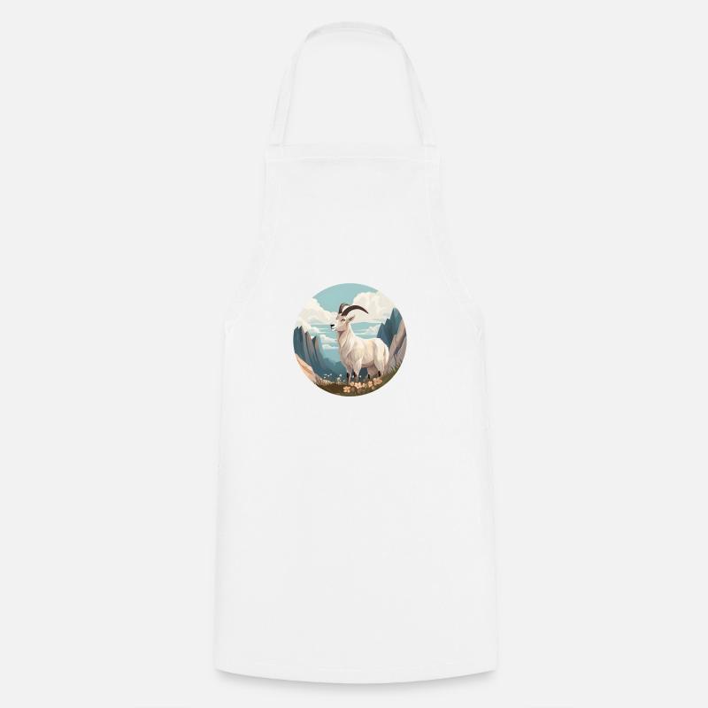 Mountain Goat - Cooking Apron - white