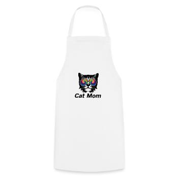 cat mom 12121 png - Cooking Apron - white - Front - AI Model Male 185 dark (185cm)