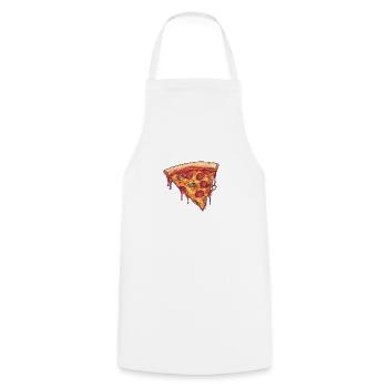 Pizza Passion: une tranche alléchante! - Tablier de cuisine - blanc - Devant - AI Model Male 185 dark (185cm)