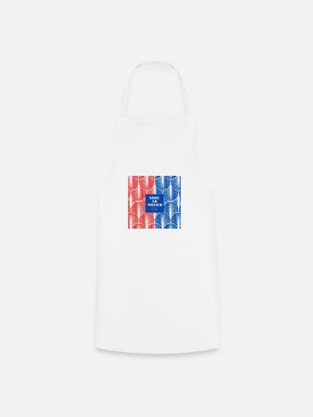 Aufdruck "Turn up the music" - Design 6 - Rot & Blau - Kochschürze - Weiß