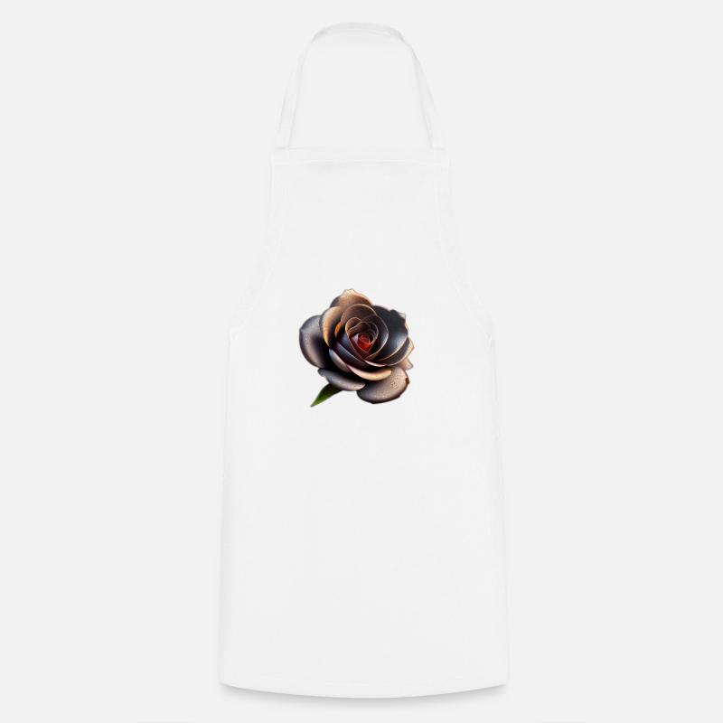 Black Rose - Cooking Apron - white