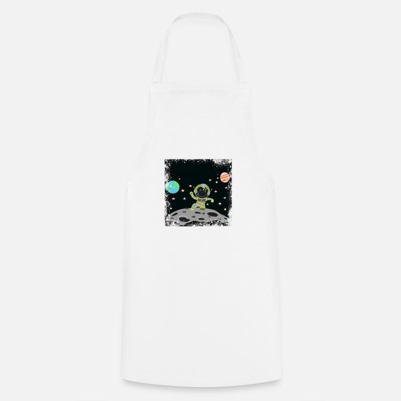 astronaute bleu vert grunge - Tablier de cuisine - blanc