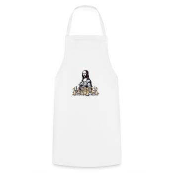 Mona at the No. 2 Chess Club - Cooking Apron - white - Front - AI Model Male 185 dark (185cm)