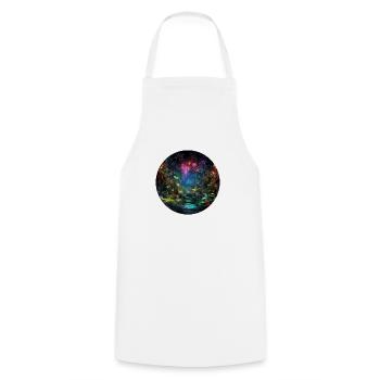 Dynamic Neon Journeys: Le monde de Neon Jungle - Tablier de cuisine - blanc - Devant - AI Model Male 185 dark (185cm)