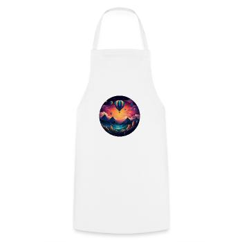 Retro adventures full of life: Your unique R - Cooking Apron - white - Front - AI Model Male 185 dark (185cm)