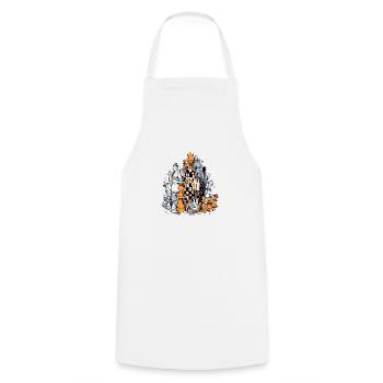 Tour échiquéenne - Tablier de cuisine - blanc - Devant - AI Model Male 185 dark (185cm)