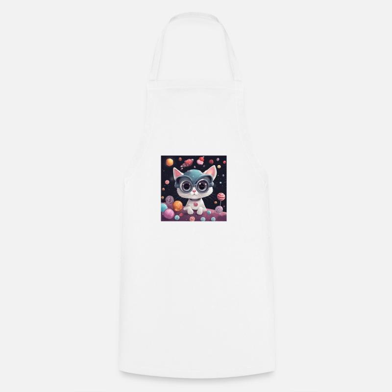 Cat - Cooking Apron - white