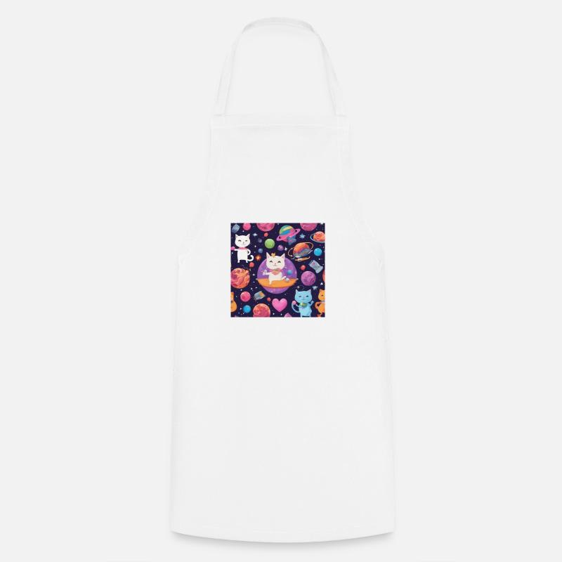 Chat dans l’espace Vol.4 - Tablier de cuisine - blanc