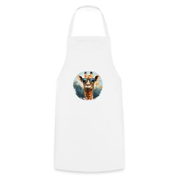 Girafe hipster animale avec des lunettes de soleil drôle - Tablier de cuisine - blanc - Devant - AI Model Male 185 dark (185cm)