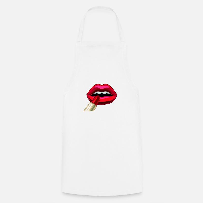 Valeewear - Lèvres sensuelles - Tablier de cuisine - blanc