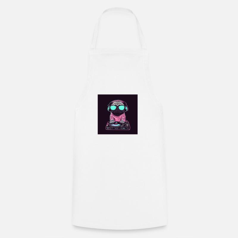 Mops DJ - Kochschürze - Weiß