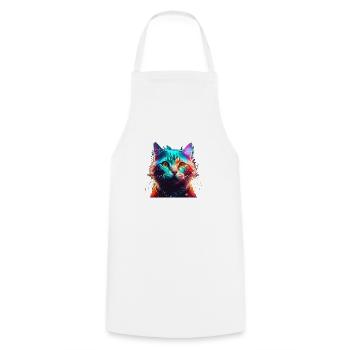 Cat Colorful - Cooking Apron - white - Front - AI Model Male 185 dark (185cm)