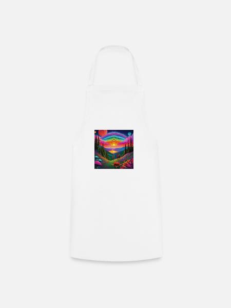 psychedelisches trippy Traumwelt-Design - Kochschürze - Weiß