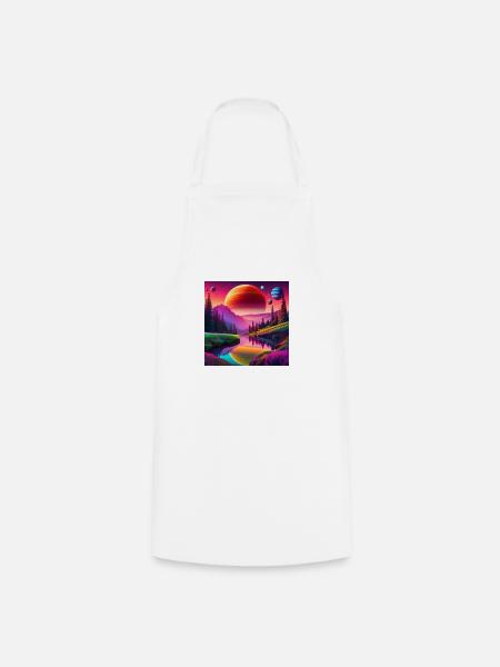 psychedelisches trippy Planeten-Design - Kochschürze - Weiß