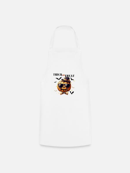 T-Shirt für Halloween.Witziger Kürbis - Kochschürze - Weiß