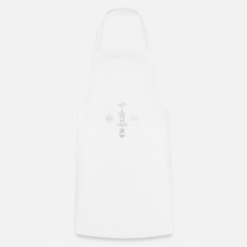 Yoga - Méditation avec les 4 éléments - Tablier de cuisine - blanc